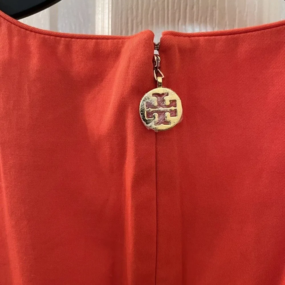 Tory Burch Meryl Sheath Sleeveless Dress Orange Women's Size 6 NWOT